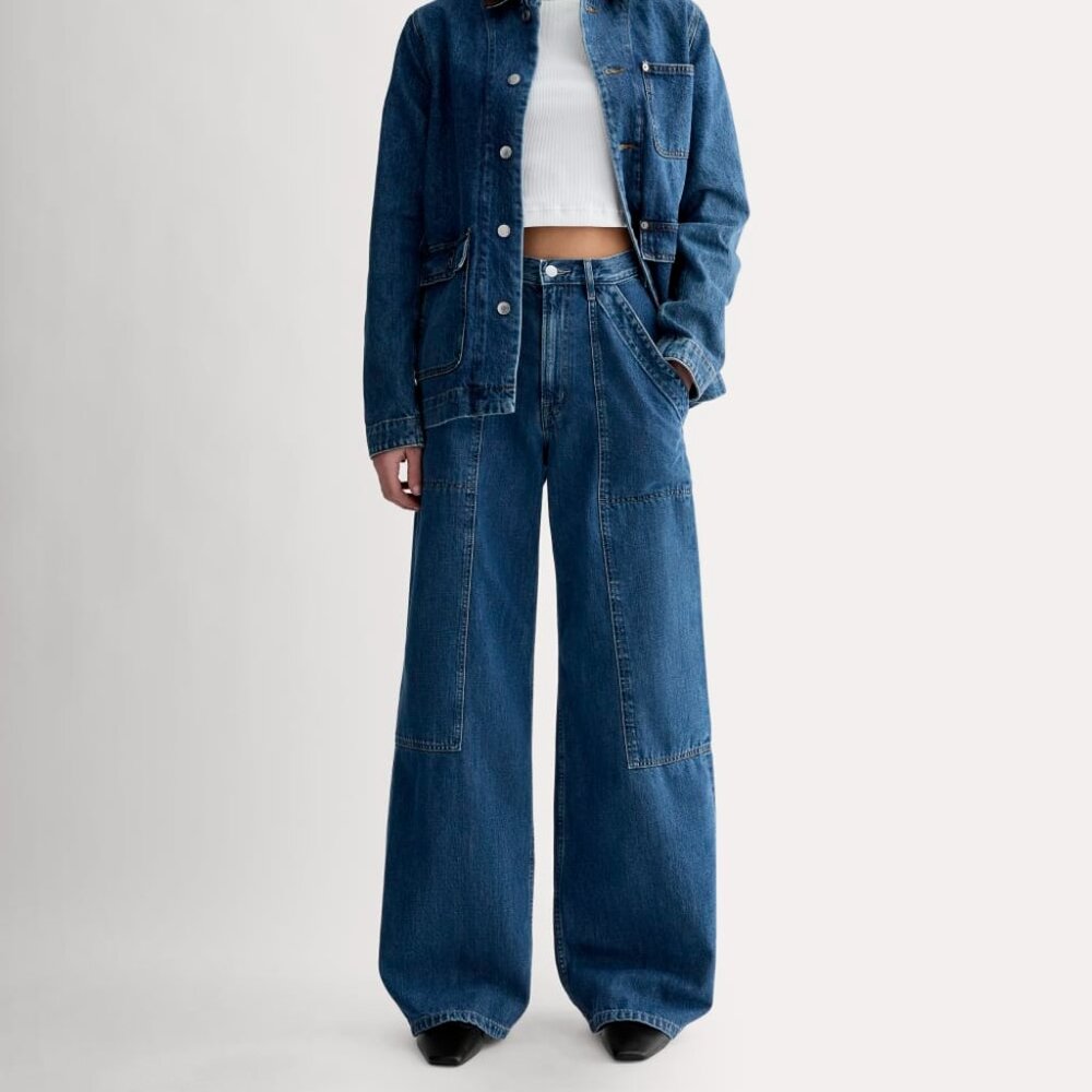 Everlane Women's Carpenter Jean in Medium Blue, Size 33, Cotton/Denim